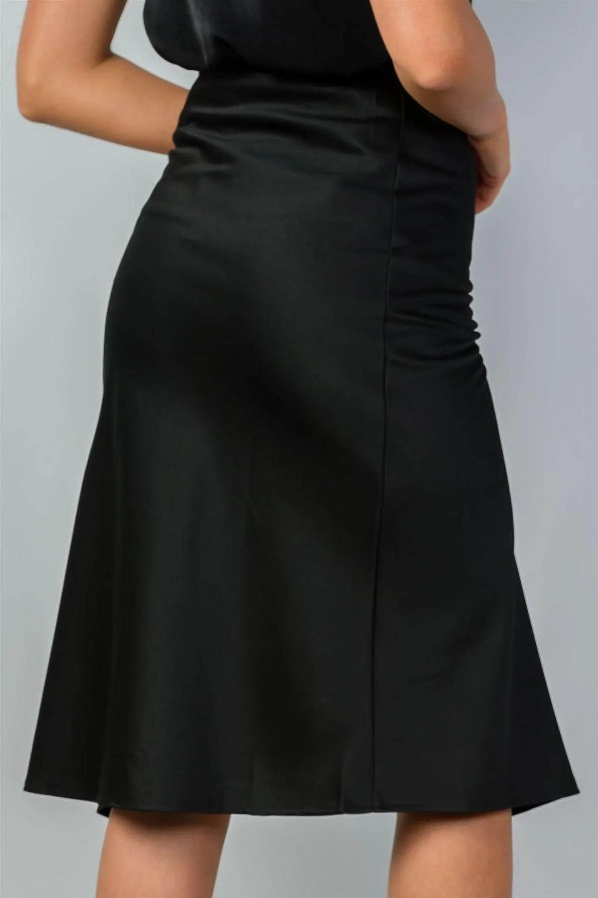 Black Side Slit Midi Skirt /3-2-1