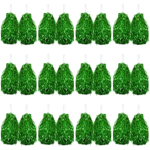 Green Metallic Cheerleading Pom Poms – Set of 12 w/ Easy-Grip Handles Australia Day