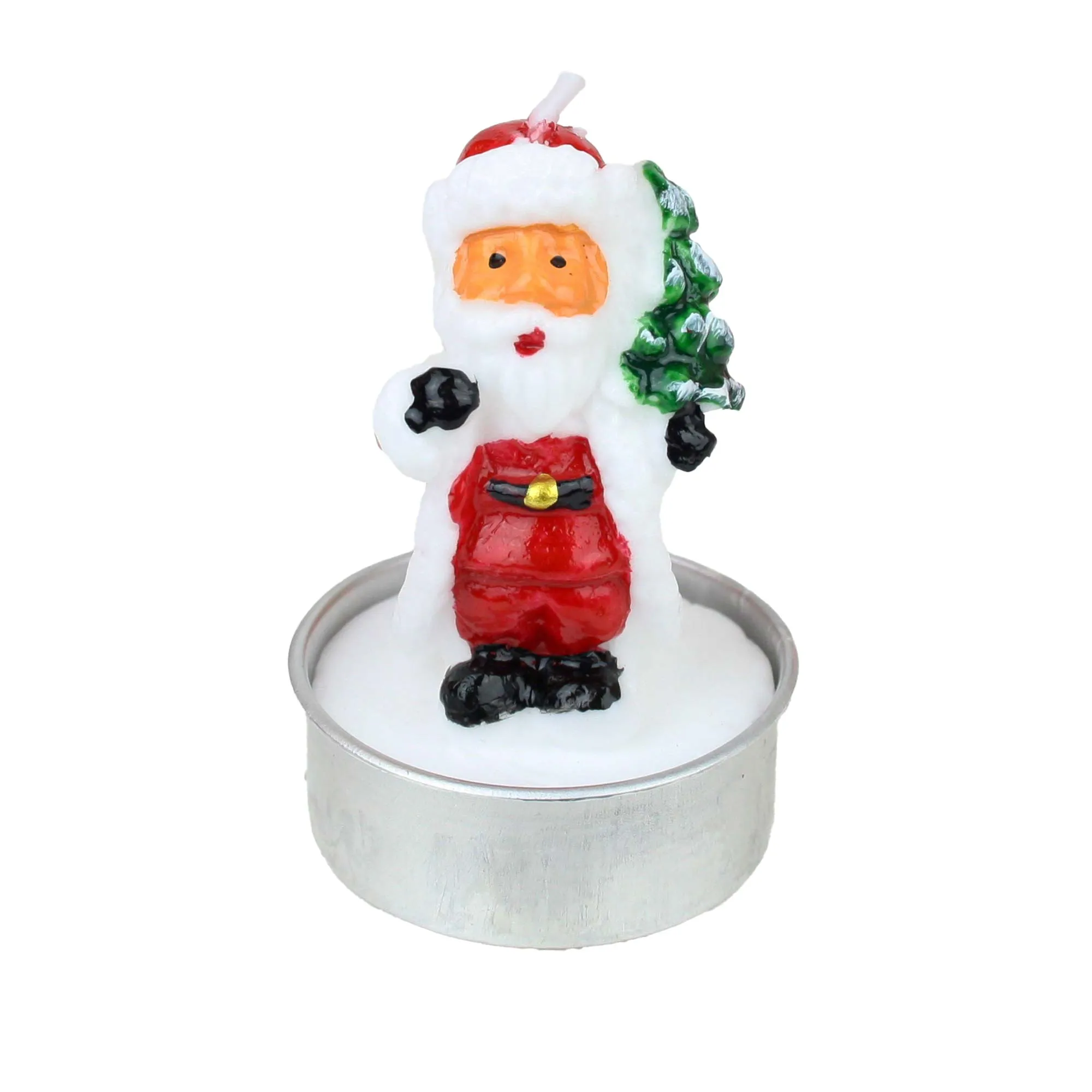 Set 1 Sonwman Christmas Tree Tea Light Candle - Pack of 12