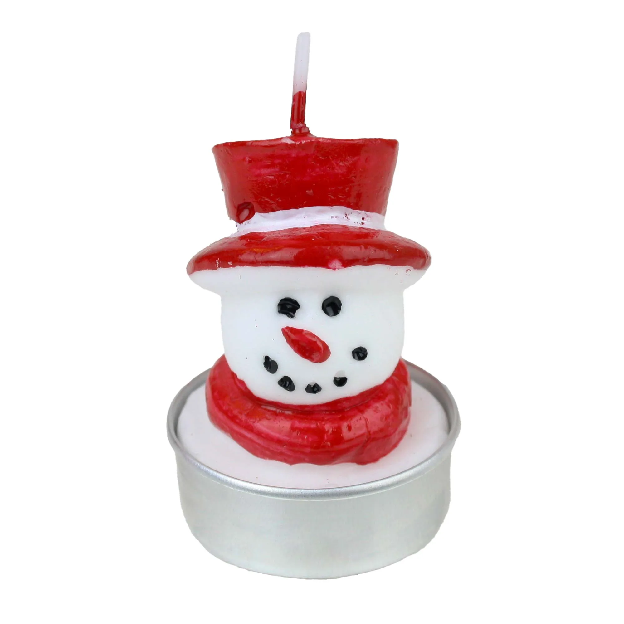 Set 1 Sonwman Christmas Tree Tea Light Candle - Pack of 12