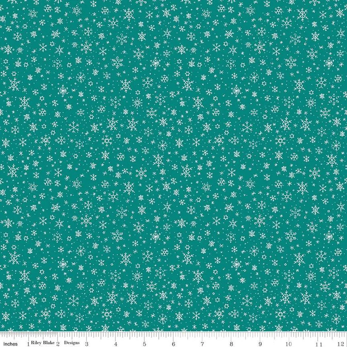 Ski Hill Snowflakes Teal - Riley Blake Designs