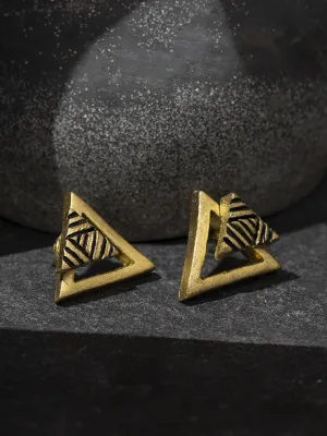 Terracotta Triangle Studs