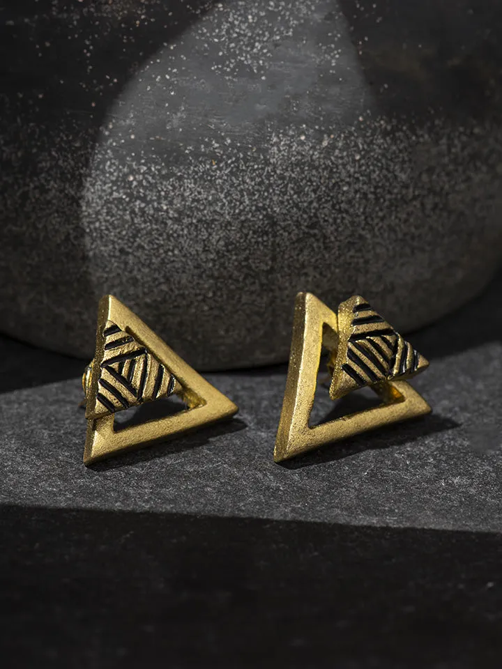 Terracotta Triangle Studs