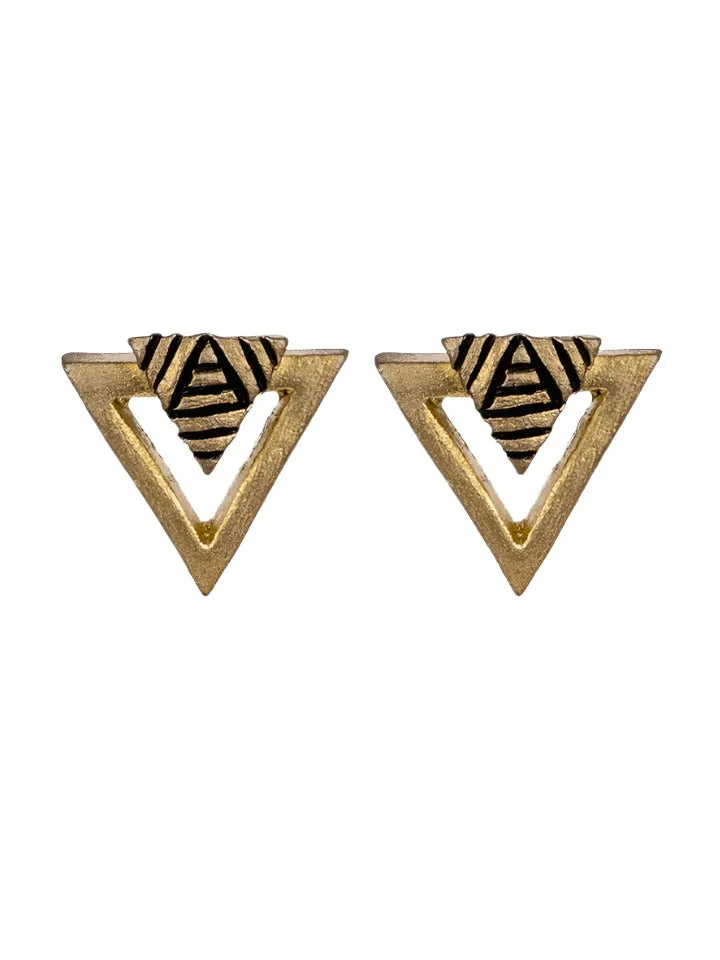 Terracotta Triangle Studs