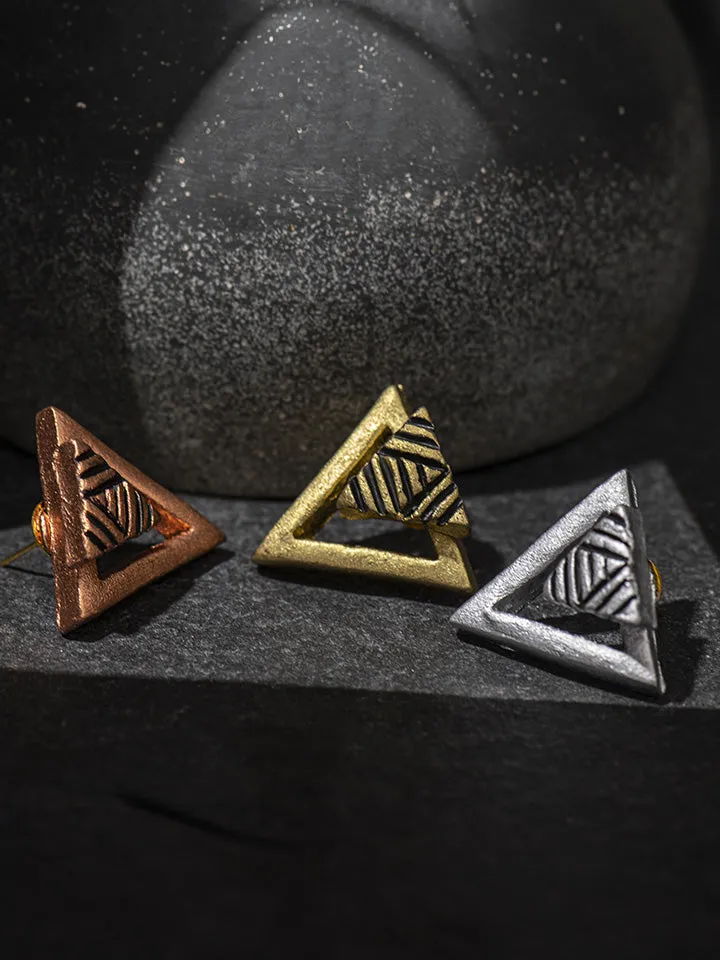 Terracotta Triangle Studs