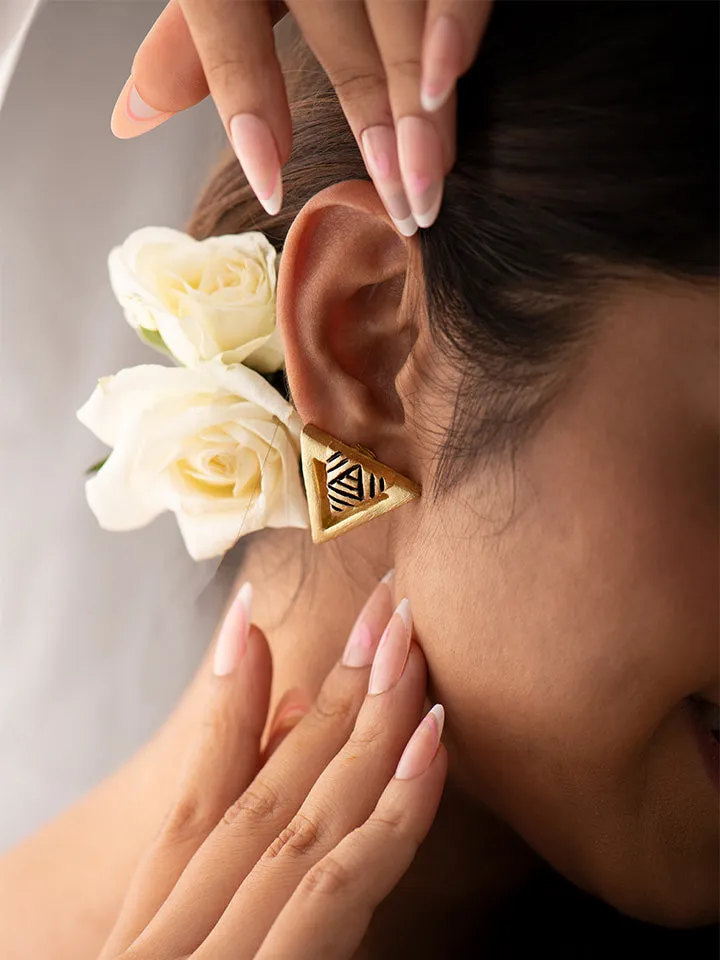 Terracotta Triangle Studs