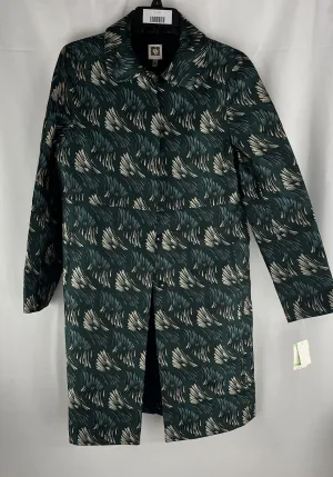 Vintage Anne Klein Womens Multi-colored Tree Line Combo Jacket Trenchcoat Size 8